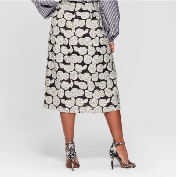 NEW Plus Size 22 Who What Wear Rose Print Skirt from Target Pretty! - Picture 2 of 4